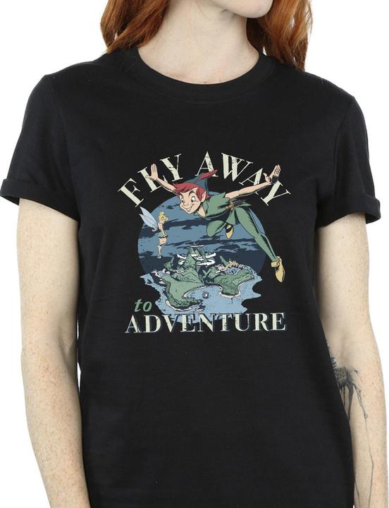 Actual product image Disney Womens/Ladies Peter Pan Fly Away To Adventure Cotton Boyfriend T-Shirt (3XL)