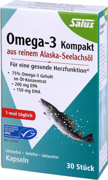 Salus Oméga-3 compacte huile de colin d'Alaska caps (30 pièce(s), Capsules, 48 g)