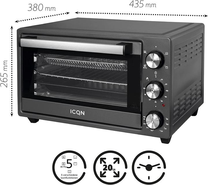 Immagine prodotto Icqn Mini Forno da 20L con funzione Airfry