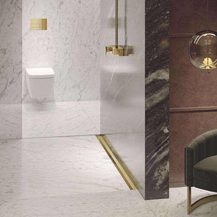 Produktbild TECE drainprofile Duschprofil schwarz chrom gebürstet, L: 120 B: 5,5 cm (1200 mm)