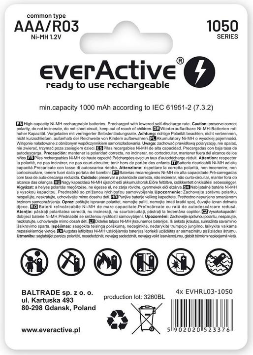 Produktbild Everactive 1050 Serie (4 Stk., AAA, 1050 mAh)