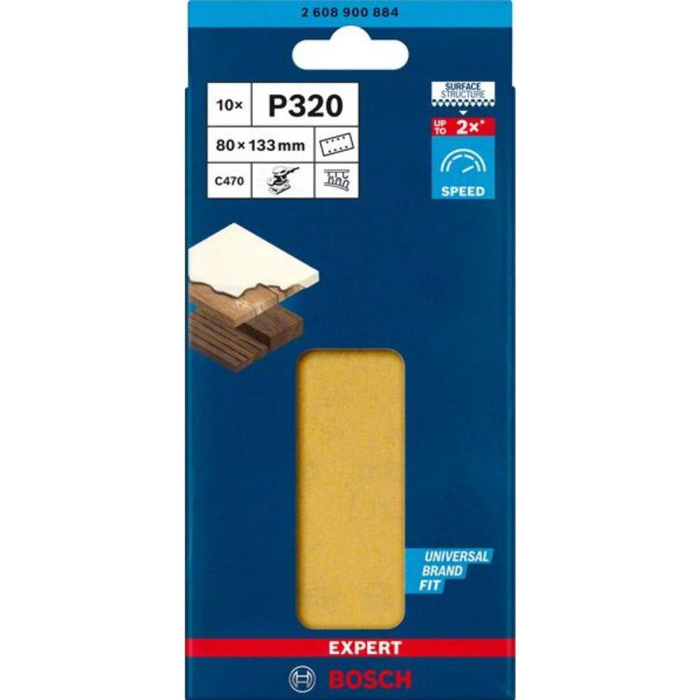 Thumbnail - Bosch Professional Zubehör, Schleifmittel, EXPERT C470 Schleifpapier mit 8 Löchern für Schwingschleifer, 80 x 133 mm, G ...