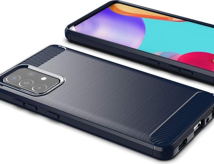 Produktbild Hurtel Carbon Case Flexible Cover TPU Case for Samsung Galaxy A72 4G blue (Samsung Galaxy A72)