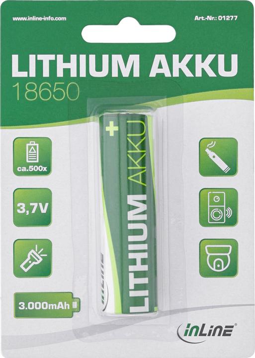 Actual product image InLine Lithium-ion battery (1 pcs., 18650, 3000 mAh)