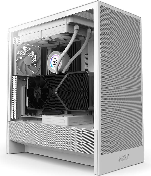 NZXT H5 Flow ( 2024 ) (weiss, Tempered Glass) (ATX, Micro ATX (mATX), Micro-ITX, Mini-ITX)