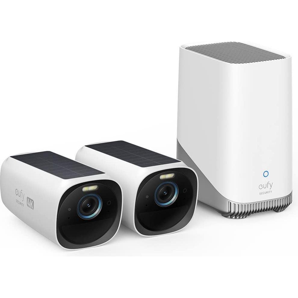 eufy Eufycam S3 Pro 2 Kit (3840 x 2160 Pixels), Netzwerkkamera, Weiss