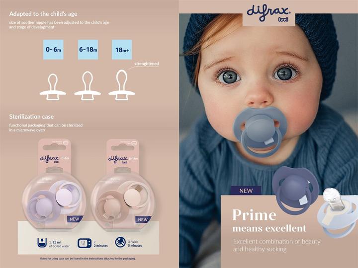 Actual product image Difrax 2 Nuggi Dynamic PRIME 6/18M (2x, 6 - 18 Months)