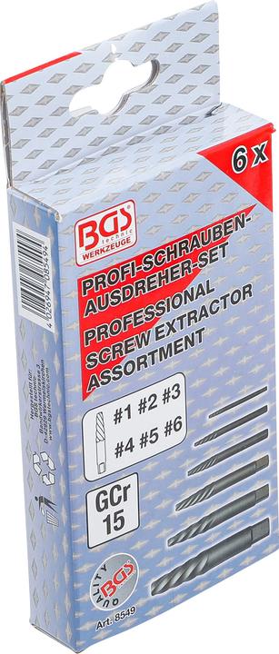Actual product image BGS Screw extractor set | 6 pcs.