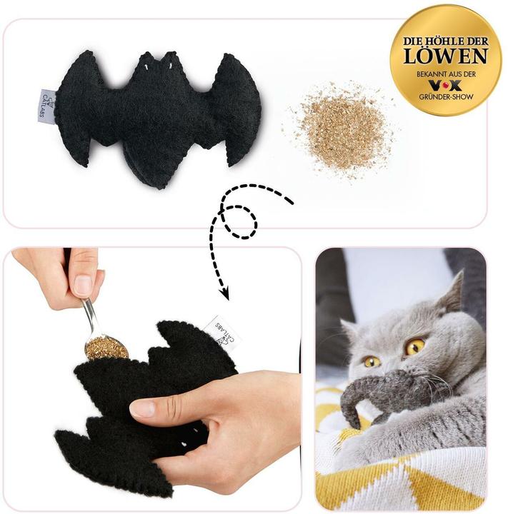 Immagine prodotto Catlabs Giocattolo per gatti Catman con radice di valeriana, fatto a mano (Palla giocattolo per gatti)