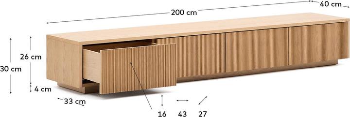 Actual product image Kave Home Helvine (200 x 40 x 30 cm)