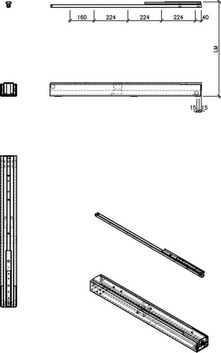 Immagine prodotto Peka Metall Guide a estrazione totale per armadi alti Box per costruzioni in legno