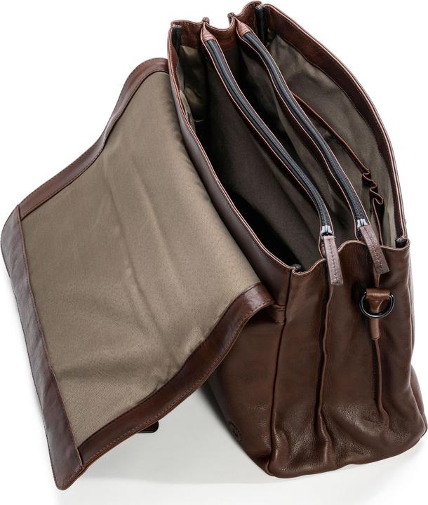 Actual product image Farmhood Memphis briefcase XXL 3 compartments leather 39 cm