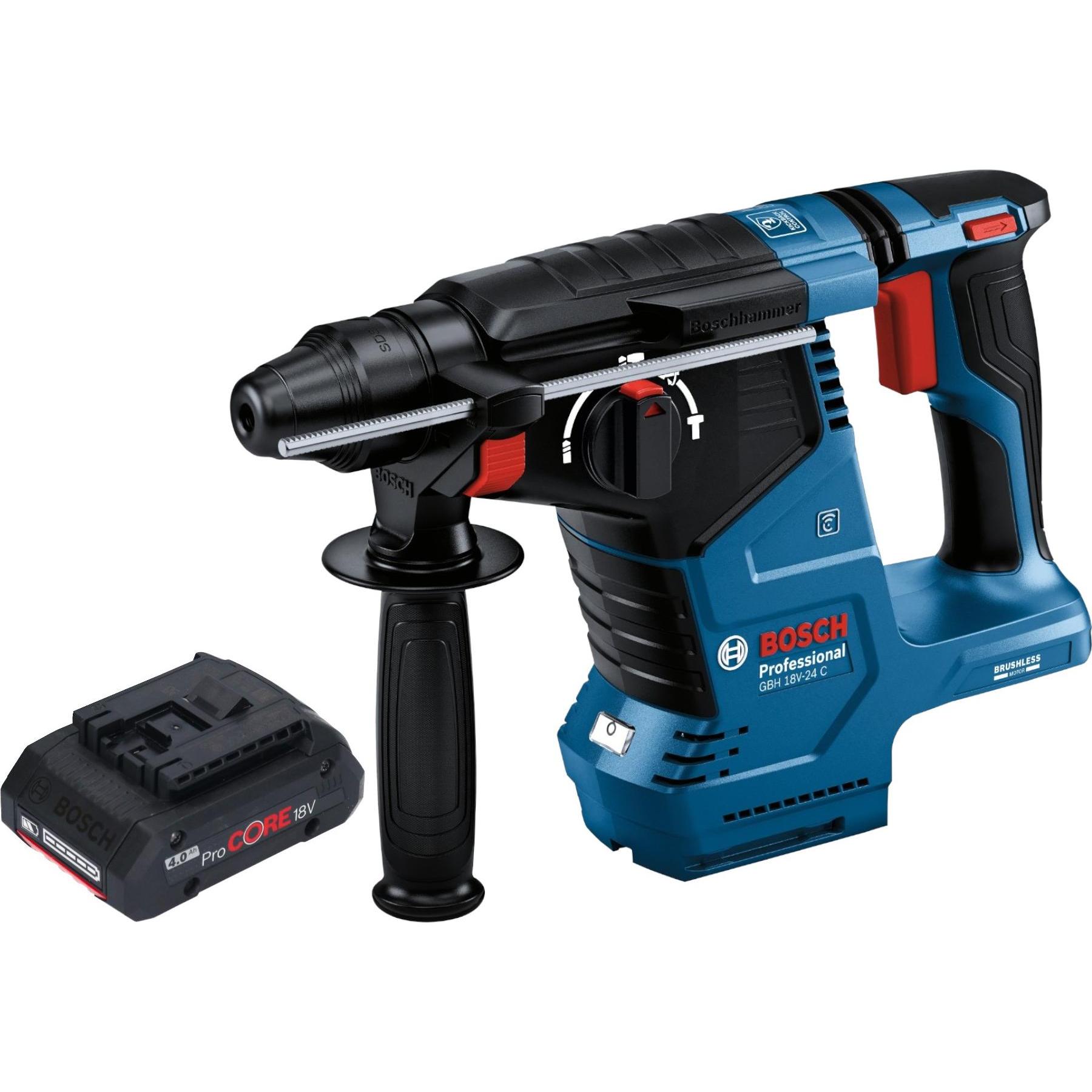 Bosch Professional, Bohrmaschine + Akkuschrauber, Bosch GBH 18V-24 C Professional Akku Bohrhammer 18 V 2,4 J Brushless S...