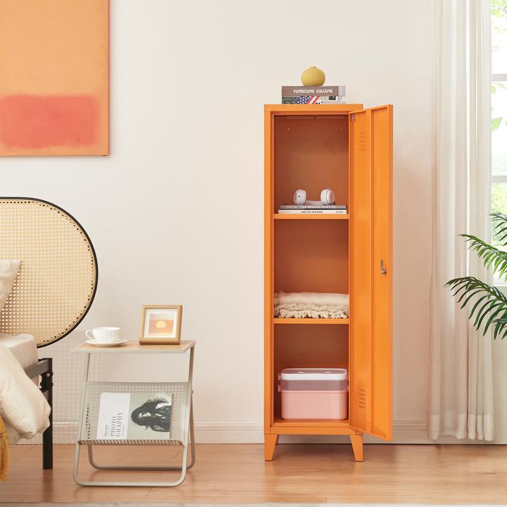Actual product image En.Casa Einzelspind Kurikka 137x38x38 cm Orange (38 x 38 x 137 cm)