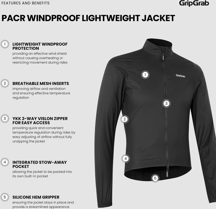 Produktbild GripGrab PACR Windproof Lightweight Jacket (L)