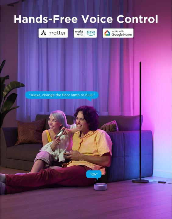 Productafbeelding Govee RGBICW Floor Lamp With Matter, H8076C13 (1000 lm)