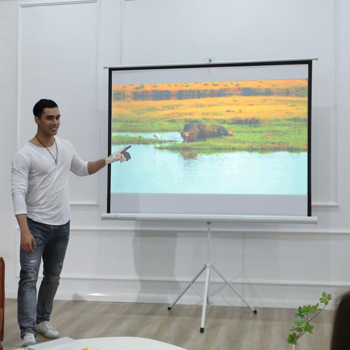 Produktbild Homcom Beamer Leinwand Kunststoff, Metall Weiss (4:3)