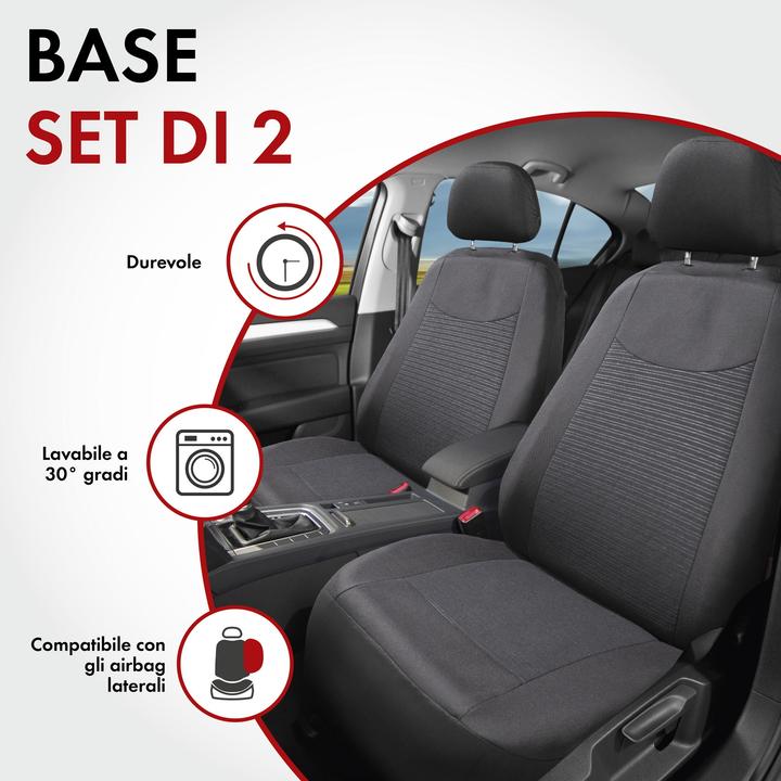 Actual product image Walser Speedway car seat covers with zip, ZIPP-IT seat covers black