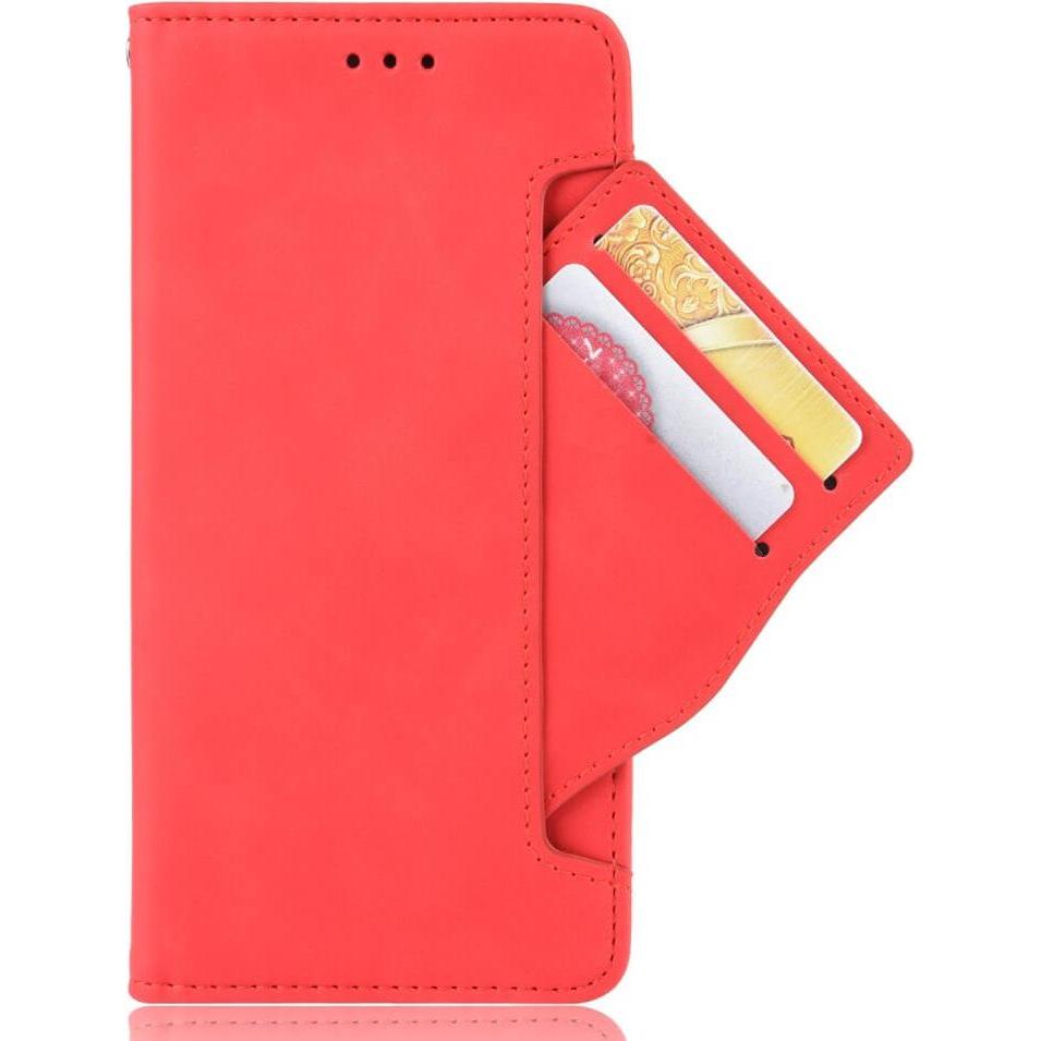 Cover-Discount Wiko Power U20 - Etui viele Kartenfächer (Wiko Power U20), Smartphone Hülle, Rot