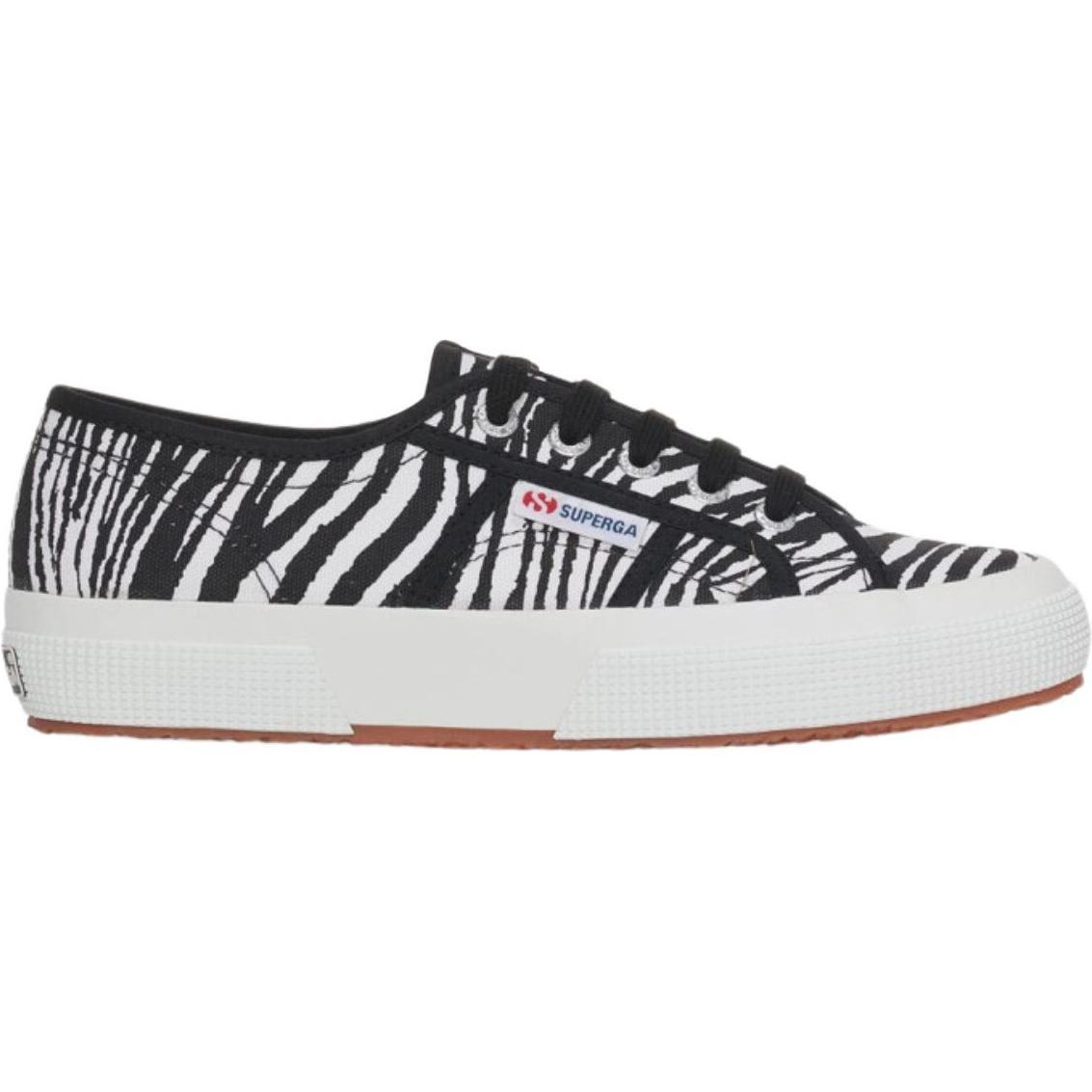 Superga, Damen, Sneaker, Turnschuhe 2750 zebra print, Weiss, (38)