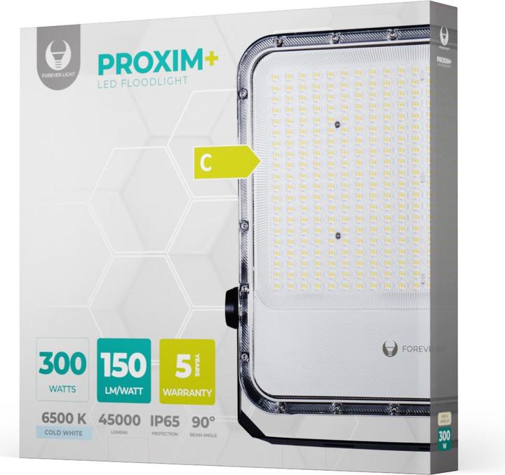 Produktbild Forever Light Floodlight LED PROXIM+ 300W 6500K 45000lm 230V IP65 150lm/W 5 years warranty (45000 lm, IP65)