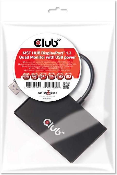 Actual product image Club 3D Multi Streaming Transport Hub 1xDP - 4xDP (DP, 6.50 cm)