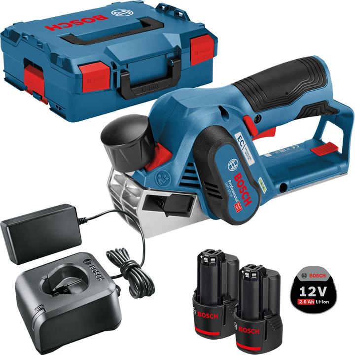 Bosch Hausgeräte Akku-Hobel GHO 12V-20 12 V / 2x 2,0 Ah Akku + Ladegerät in L