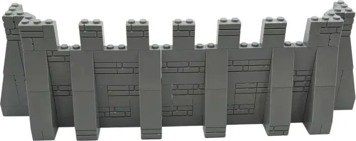 Image du produit LEGO MOC Mur médiéval et pièces d'angle Chevalier Château - gris - 136 pièces - nouveau (LEGO Accessoires)