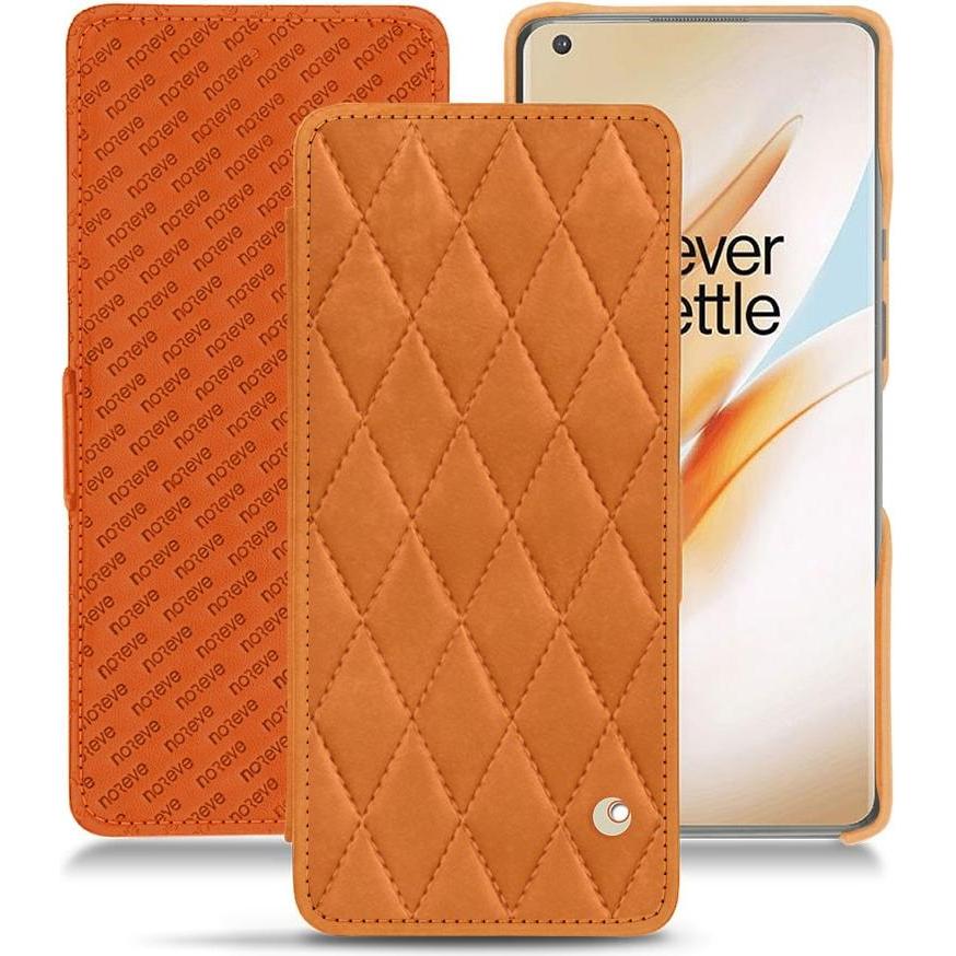 Noreve Lederschutzhülle horizontal (OnePlus 8 Pro), Smartphone Hülle, Orange