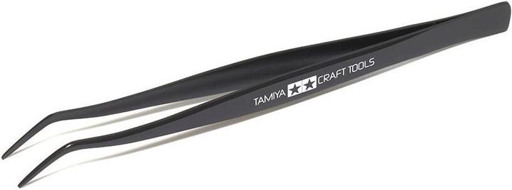 Actual product image Tamiya Tweezers bent - pointed