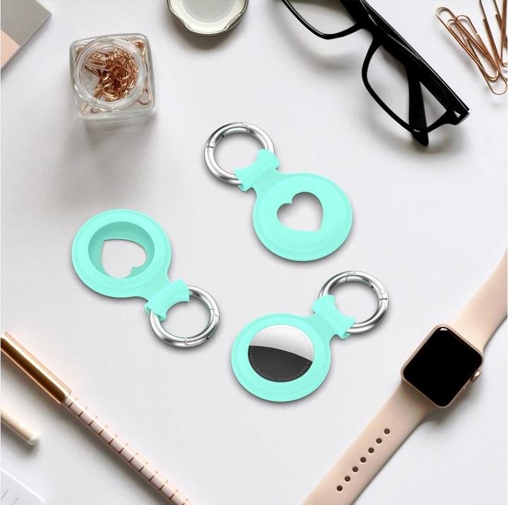 Produktbild Screenguard Apple Airtag Liquid Silikon Heart Case mit Anhänger