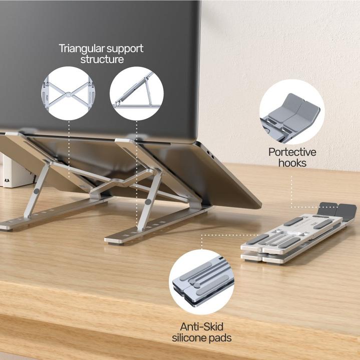 Produktbild Unitek Laptop stand Laptop stand, foldable, aluminum
