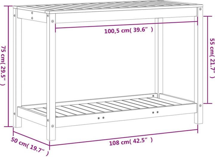 Produktbild vidaXL Pflanztisch mit Ablage