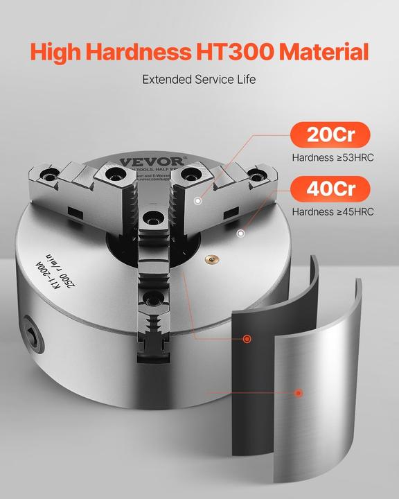 Actual product image Vevor 3-Jaw Self-Centering Lathe Chuck