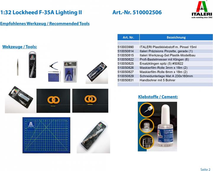 Actual product image Italeri 1:32 Lockheed F-35A Lighting II