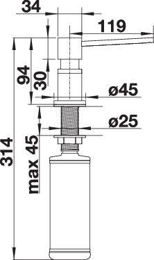 Actual product image Blanco Lato dishwashing liquid dispenser