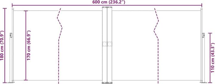 Produktbild vidaXL Seitenmarkise (6 m)