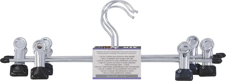 Image du produit MSV Lot De 3 Cintres Metal Avec Pinces Gris (3x)