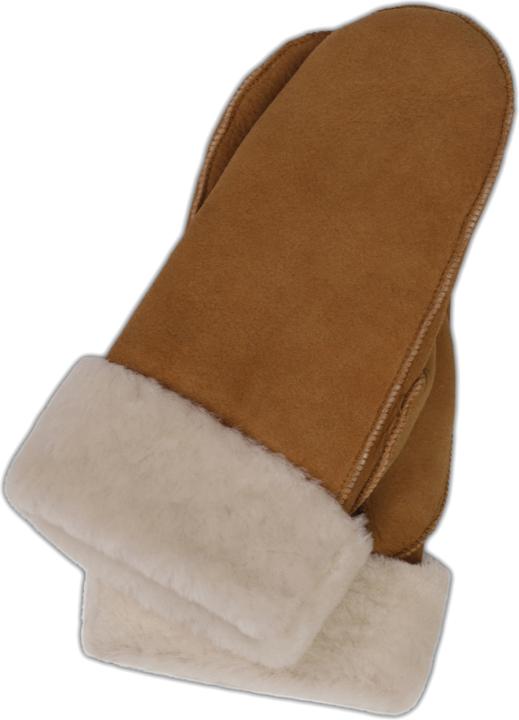Image du produit Cash-Mere Lederfäustlinge mit Lammfell und Manchette (M)