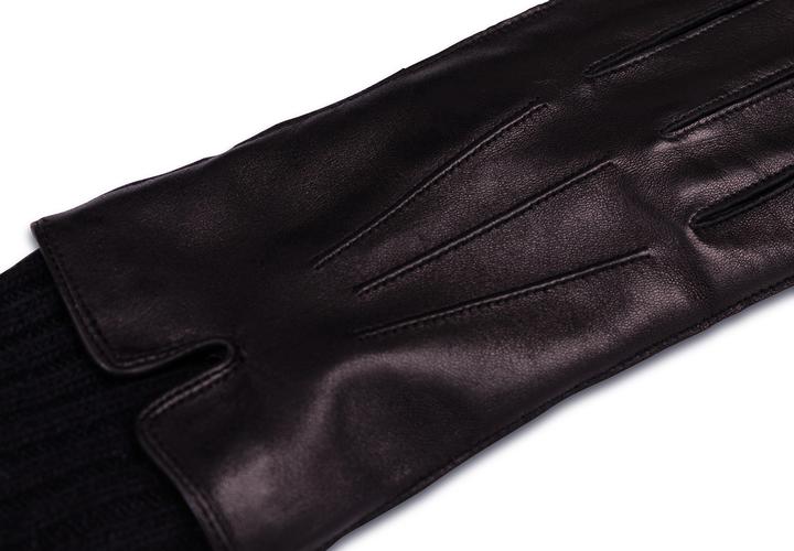 Actual product image Cash-Mere Lederhandschuhe mit Pulswärmer und Touchscreen tauglich (S)
