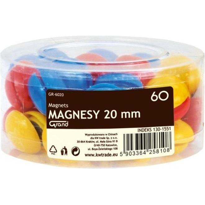 GrandHall, Magneti, Magneti 20mm Tubo 60 Pezzi