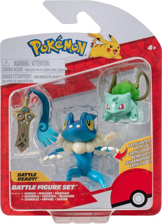 Image du produit Jazwares Pokémon Battle Figure Set Figurines Lot de 3 Honedge, Bulbasaur #4, Amphizel 5 cm