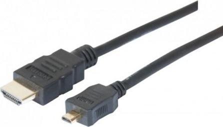 Produktbild Exertis Connect Micro HDMI Kabel, High Speed mit Ethernet, vergoldet, HDMI St. A / HDMI Micro St. D, 1,0 m Anschluss (1 m, HDMI)