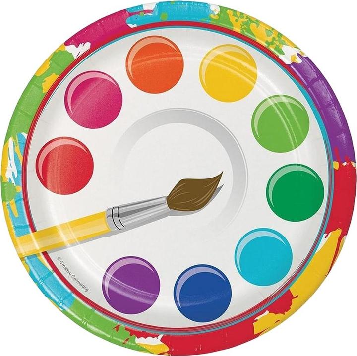 Image du produit Creative Party Palette de peinture en papier Assiette à dessert (pack de 8) (8 x)