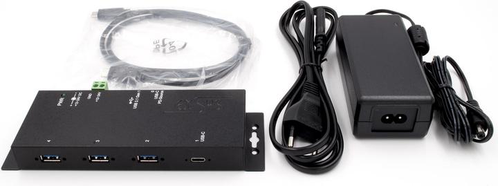 Actual product image Exsys USB 3.1 HUB 4-Port Metal Housing (USB-C, 4 ports)