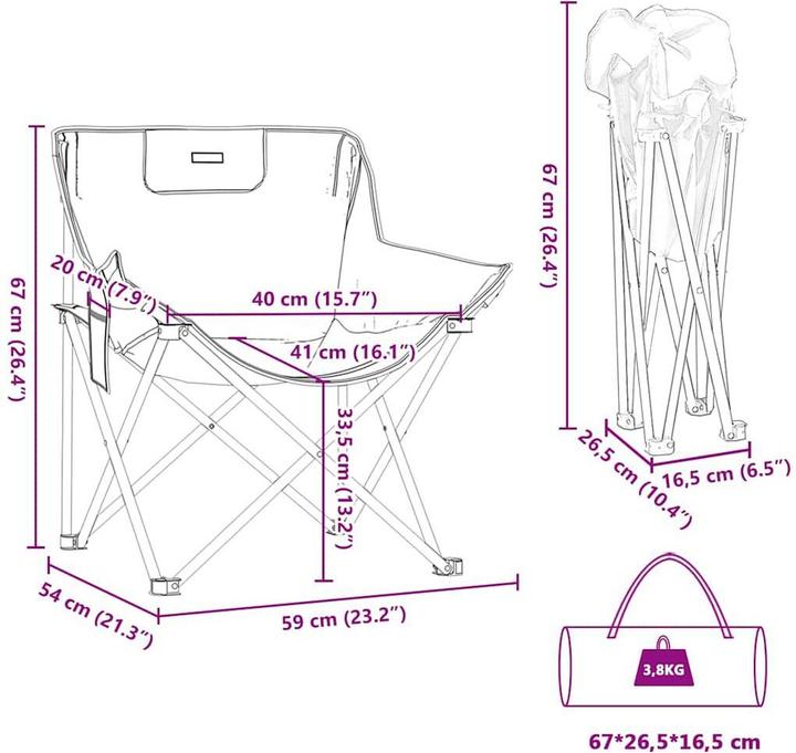 Produktbild vidaXL Campingstuhl