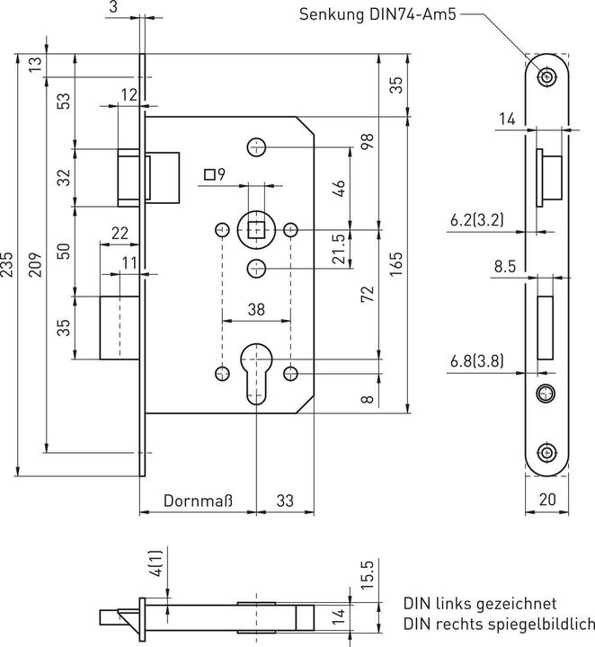 Actual product image BKS Mortise locks B-12060 (Mortise lock)