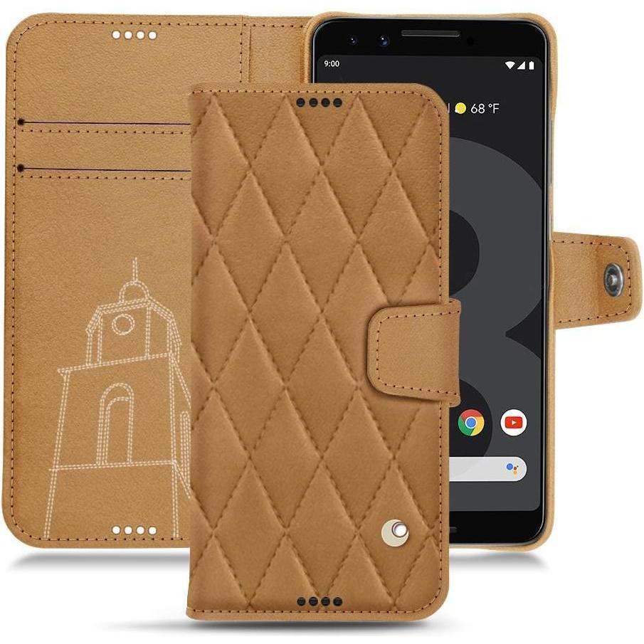 Noreve Lederschutzhülle Wallet (Google Pixel 3), Smartphone Hülle, Braun