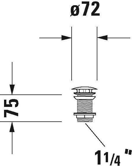 Actual product image Duravit Shaft valve 80mm chrome