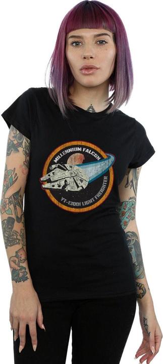 Immagine prodotto Star Wars Millennium Falcon Badge Maglietta Donna (M)
